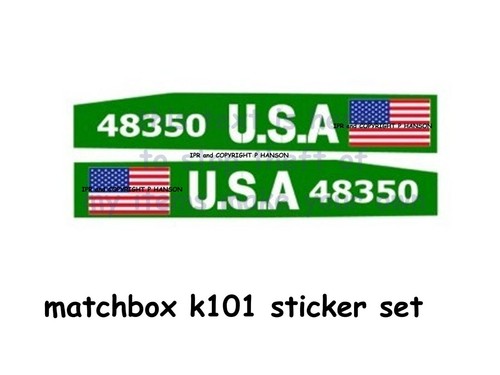 Matchbox k101 sticker set - sticker,
